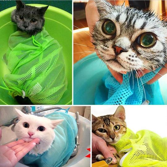 Pet Soft Cat Grooming Bag for Nail Trimming and Bathing