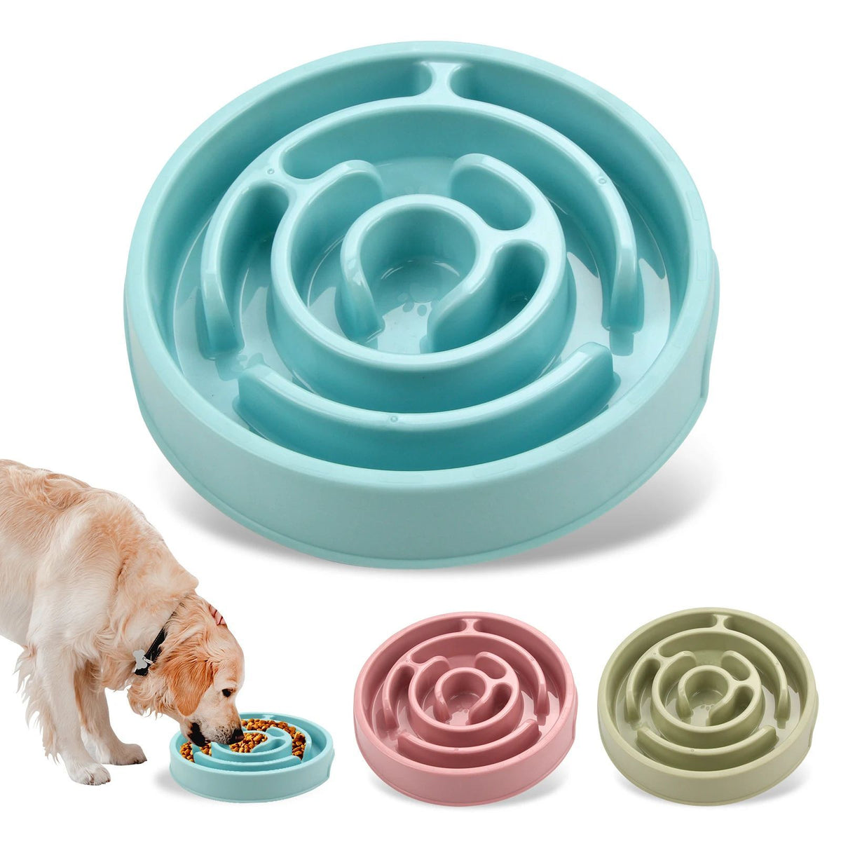 Anti-Gulping Slow Feeder Bowl for Dogs and Cats