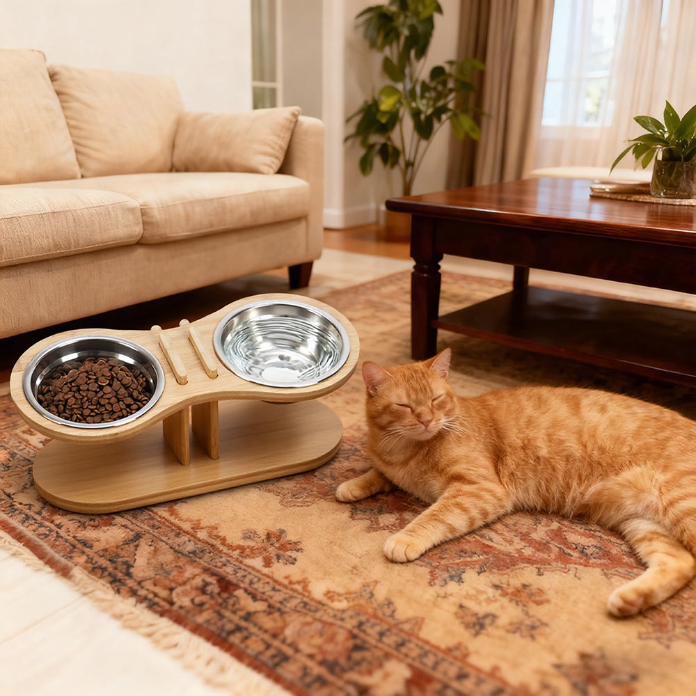 Adjustable Tilted Pet Feeding Bowl for Cats and Dogs