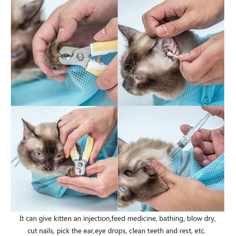 Pet Soft Cat Grooming Bag for Nail Trimming and Bathing