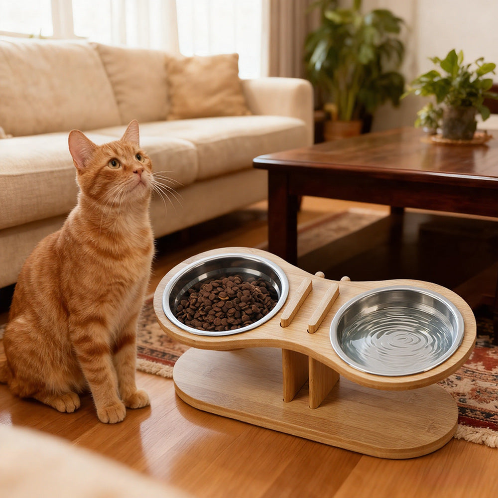 Adjustable Tilted Pet Feeding Bowl for Cats and Dogs