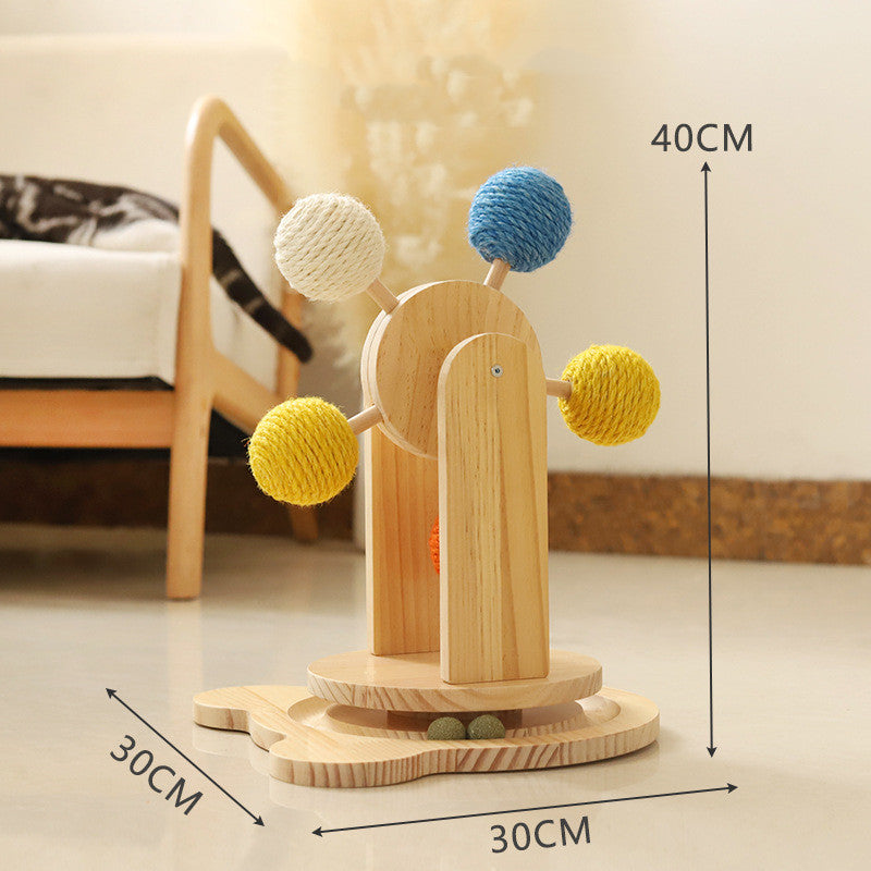 Wood Rotary Cat Scratch Board Toy