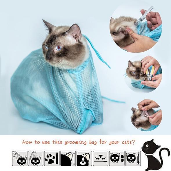 Pet Soft Cat Grooming Bag for Nail Trimming and Bathing