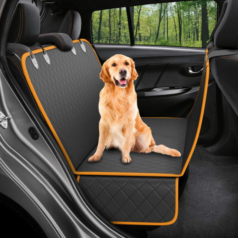 Dog Car Seat Cover with Mesh Window Zipper and Pocket