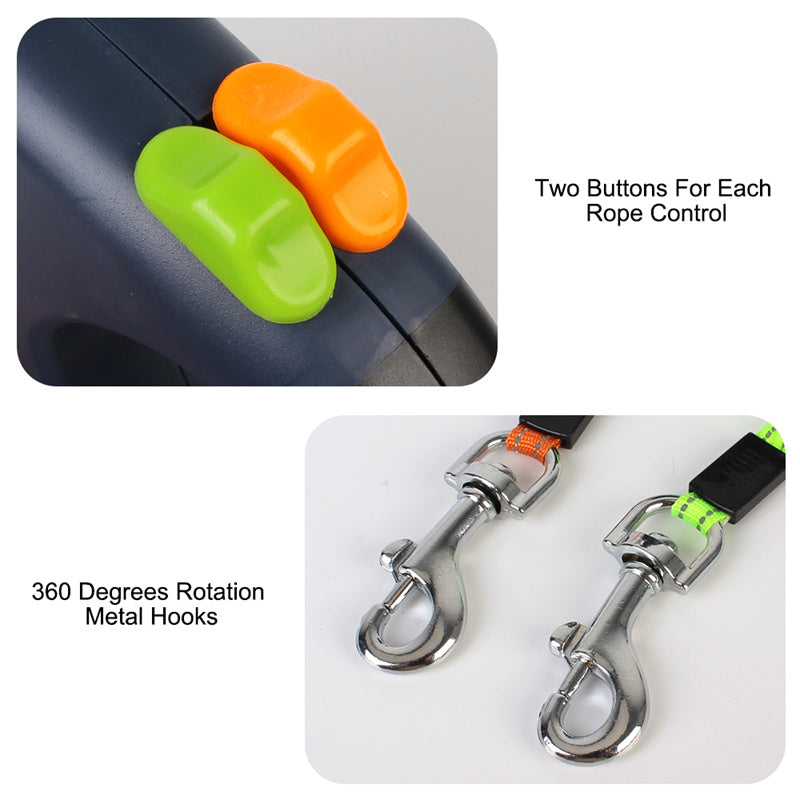 360 Swivel Retractable Dog Leash with LED Light