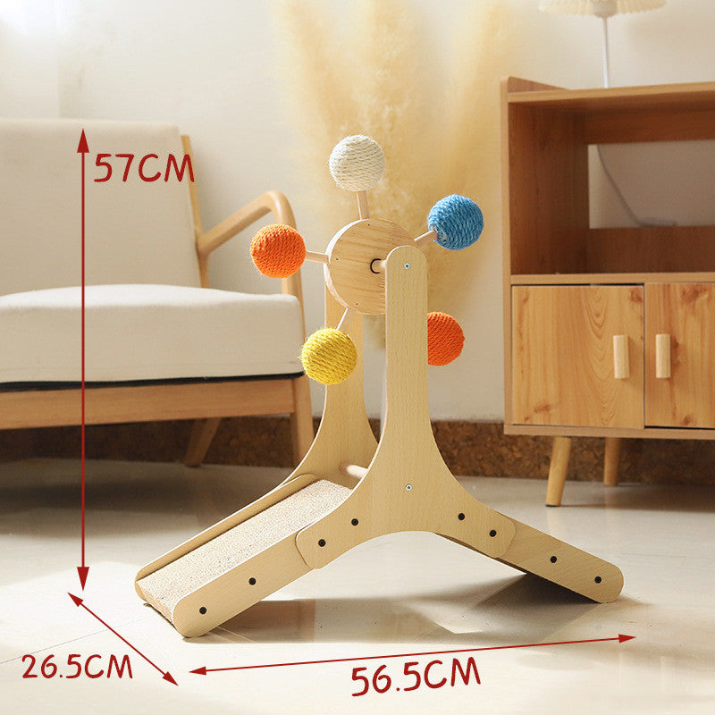 Wood Rotary Cat Scratch Board Toy