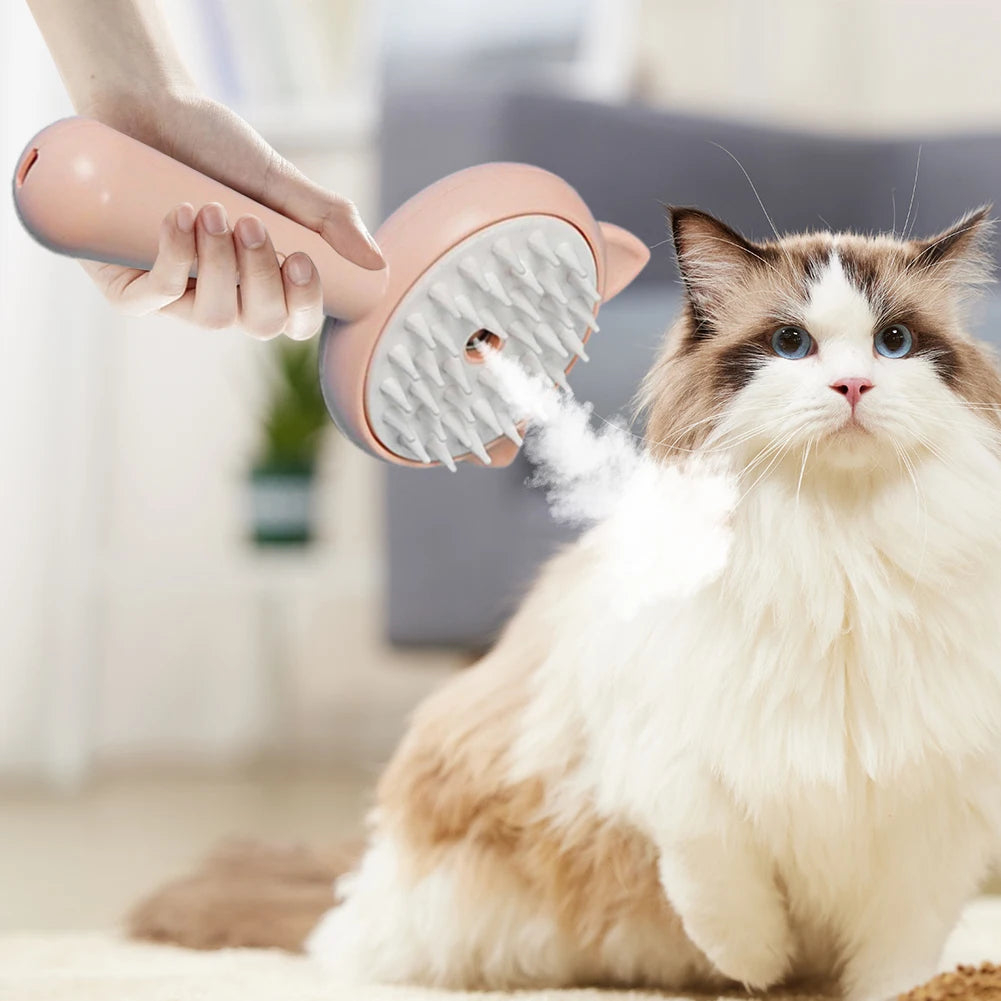 Rechargeable Grooming Brush With Mist