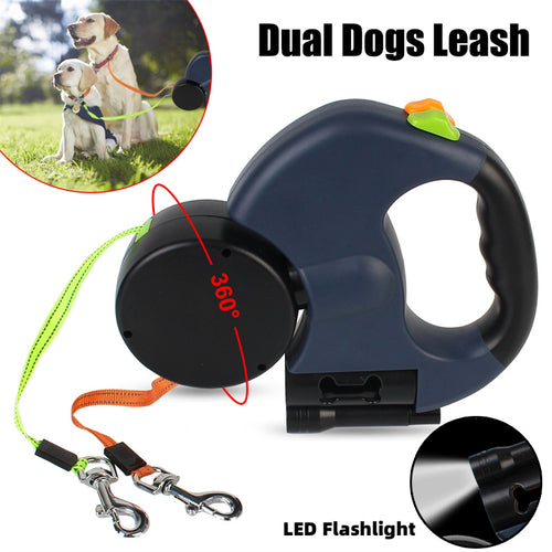 360 Swivel Retractable Dog Leash with LED Light