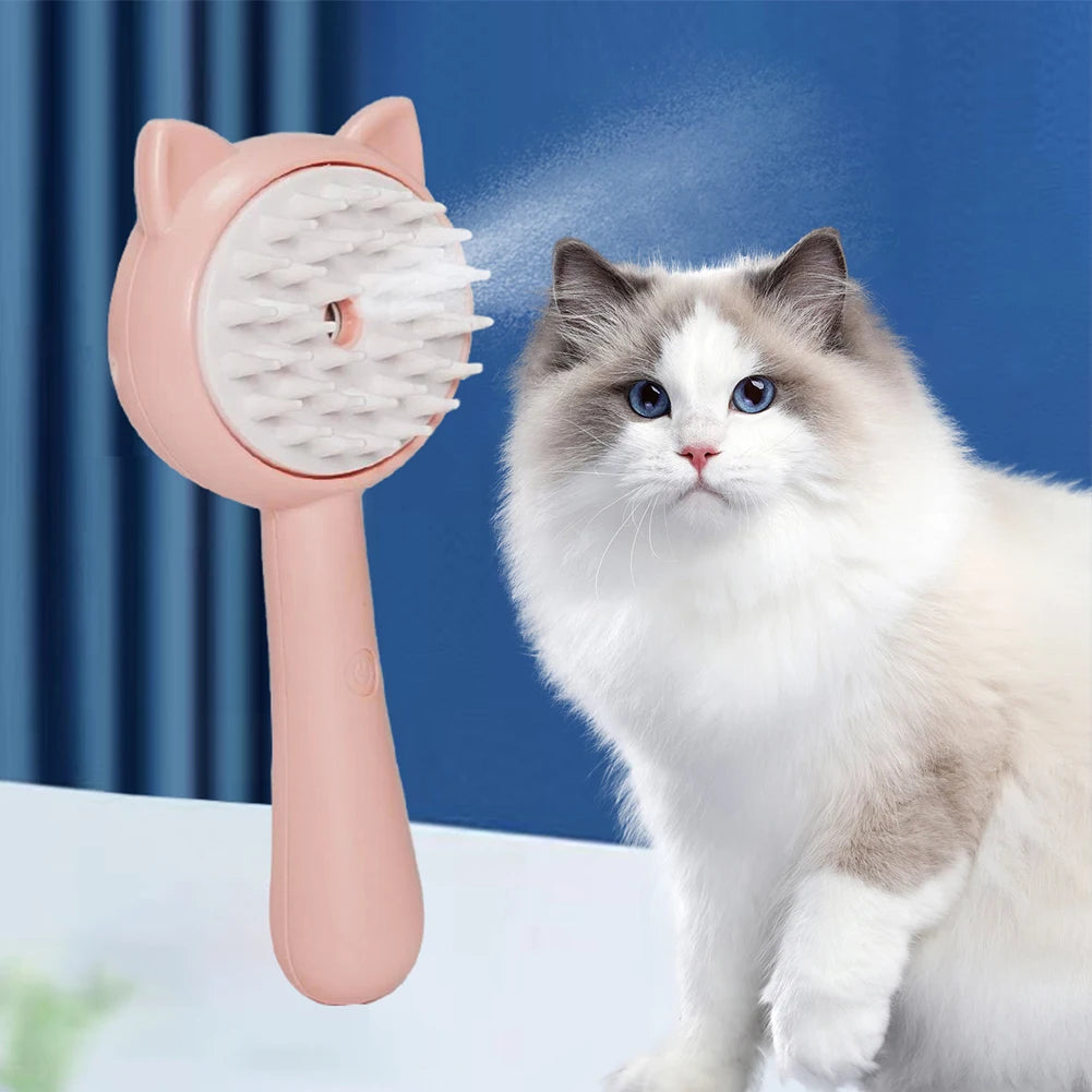 Rechargeable Grooming Brush With Mist
