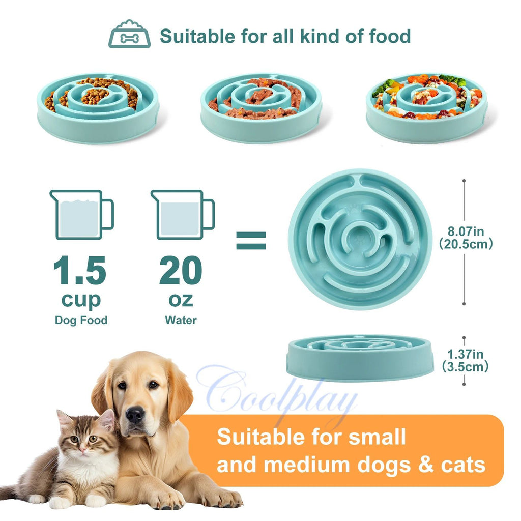 Anti-Gulping Slow Feeder Bowl for Dogs and Cats