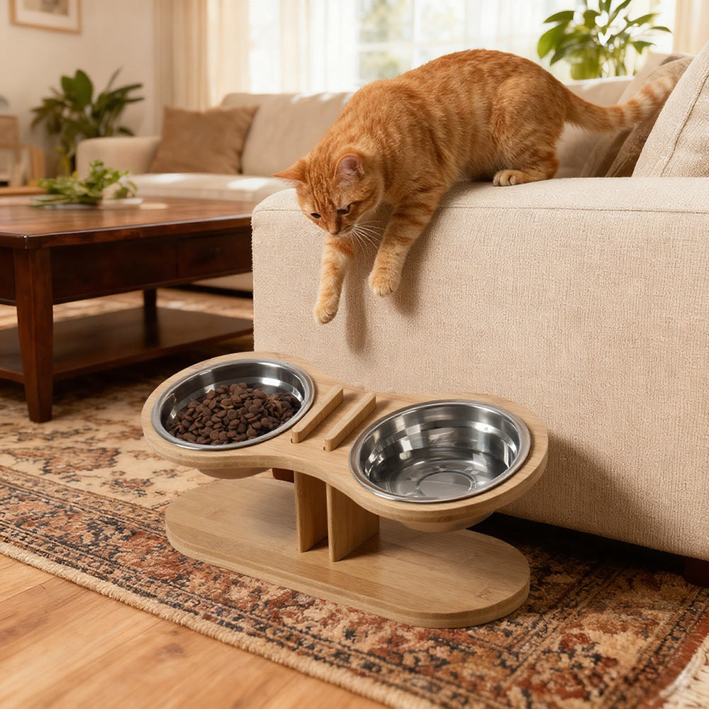 Adjustable Tilted Pet Feeding Bowl for Cats and Dogs