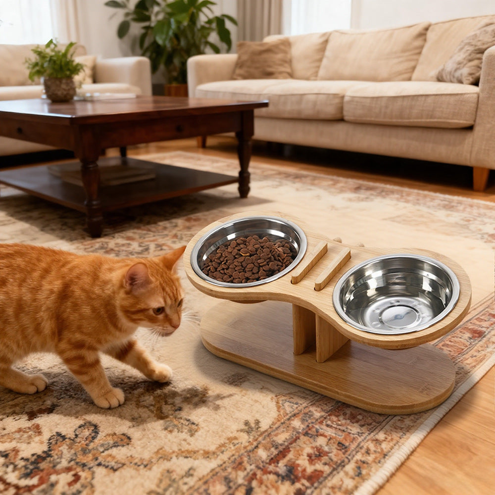 Adjustable Tilted Pet Feeding Bowl for Cats and Dogs