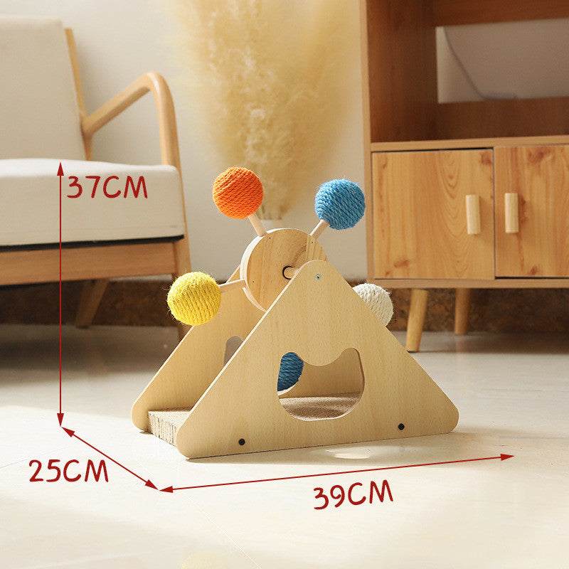 Wood Rotary Cat Scratch Board Toy