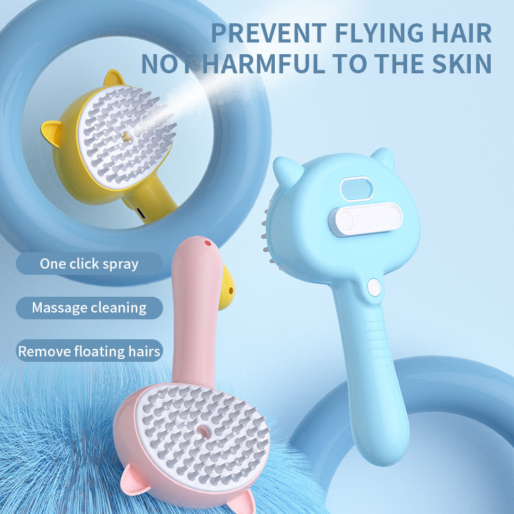 Rechargeable Grooming Brush With Mist